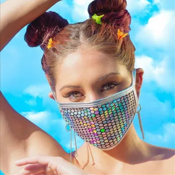 2020 Nový Dizajn a Módne Letné Farebné Dúhy Sexy Sequin Oka Masky Doplnky pre Ženy, nočný klub Vyhlásenie Tvár Šperky