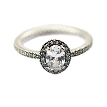 Klasická Elegancia Strieborné Prstene pre Ženy 925 Sterling Silver Šperky Prstene Oválny Tvar Jasné, CZ Kryštálmi Ženský Prsteň, Šperky