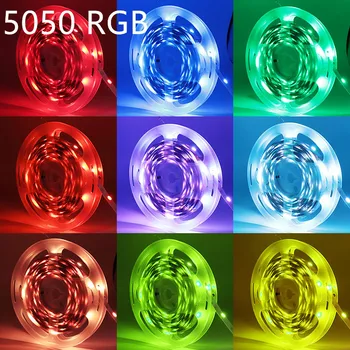 RGB Led Pás Svetla 5050 Vodotesný 5M Flexibilné Neon Pásky 2835 Diaľkové Ovládanie vymeniteľné led lano páska TV farbu svetla zmeniť