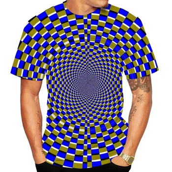 Optické Ilúzie Tričko ! Najnovšie Štýly 3d Vytlačený Obrázok Tee Módne Letné Krátky Rukáv, Hip Hop tričká Unisex Harajuku Topy