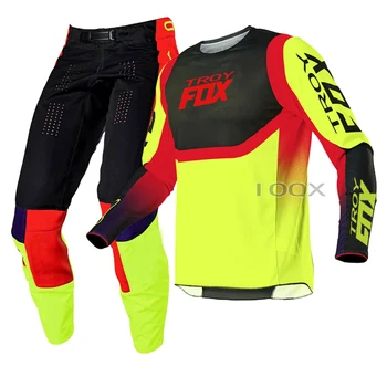 Doprava zadarmo 2021 Troy Fox MX/ATV Racing 360 Voke Jersey Nohavice Motocross Dospelých Výstroj Combo SX DH Dirt Bike Off-Road Oblek