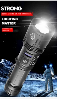 Pocketman 30000LM XHP99 LED Baterka 5 Režime Pochodeň Nepremokavé Lanterna Použiť 18650 26650 S Držiak na Pero Chvost Lano