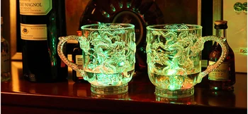 Nové exotické LED Blikajúce Farebné Hrnčeky,Dragon Víno Pohár,svadobné bar oslava rekvizity žiariace Pohár hračky