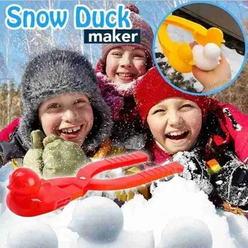 Zimné Kačica-tvarované Snehuliak Maker Klip Plastové Deti Outdoor Piesku Lopta pre Deti, Športové Hračky Sculpt Výrobu Nástrojov Náhodný