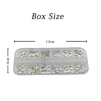 120pcs/Box Ploché Sklo Kamienkami Lesk Nechtov Crystal zmiešané veľkosť Kúzlo šperky diy Nechtov Umelecké Dekorácie, Doplnky