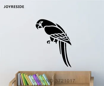 JOYRESIDE Zvierat Stenu Tropické Papagáj Vták Odtlačkový Vinylové Nálepky Dekor Dekorácie Chlapec, Izba Spálňa, Obývacia Izba Interiér nástenná maľba A333