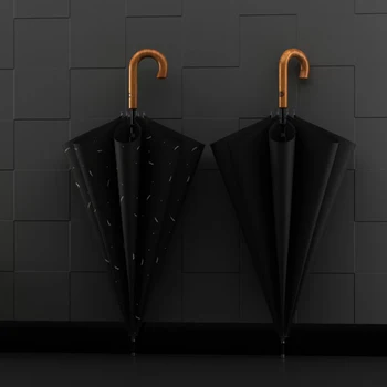 Veľké Luxusné Dážď Mužov Dáždnik Vetru Japonský Čierny Drevený Dlhá Rukoväť Dážď Dáždniky Ženy Uv Ochrany Darček IdeasY6S