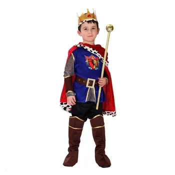 Deti Kráľa Ušľachtilý Kostýmy Princ, Červená Cape Regal Úlohu Hrať Zdobiť Cosplay Oblečenie Halloween Party Pre Deti C4065CH