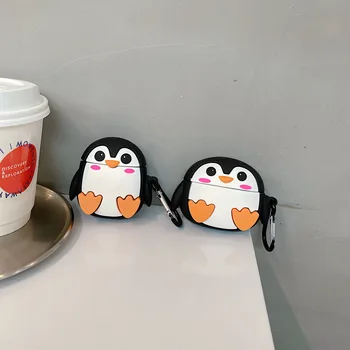 Nové Kreslené Penguin Mäkké PVC slúchadlá Taška Pre Apple Airpods Gen 1 2 Klady Prípade Slúchadlá Ochranný Kryt