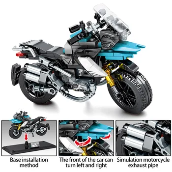 Mesto Tvorca Off-road Motocykle Model Stavebné Bloky Technické Motocykel DIY Zhromaždiť Tehly Vzdelávacie Hračky Pre Deti,
