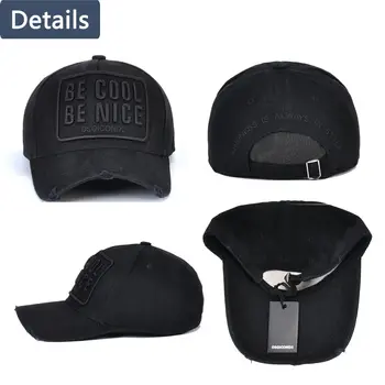 Veľkoobchod Bavlna šiltovky DSQ Listov, Vysoká Kvalita Spp Muži Ženy Zákazník Dizajn DE v POHODE Logo Black Hat, Cap Otec Čiapky
