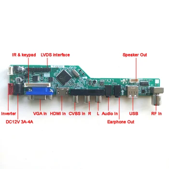 Pre LM190E03-B4N4/TLB1 Vzdialenej+Invertor+klávesnica T. V56 radič rada 4CCFL 30Pin LVDS LCD displej VGA, AV, USB RF Auta