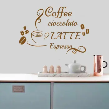 Káva Cioccolato Latte Espresso Stenu Decor Vinyl Kuchyňa Domov Dekor Interiéru Umenie Okno Nálepky Vymeniteľné Nástenné Maľby Cafe Shop 4001