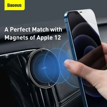 Baseus Magnetické Auto Držiaka Telefónu, pre iPhone 12 Series Telefón, Stojan, Držiak Auto Air Vent Smartphone Otáčanie 360 Podpora Klip Mount