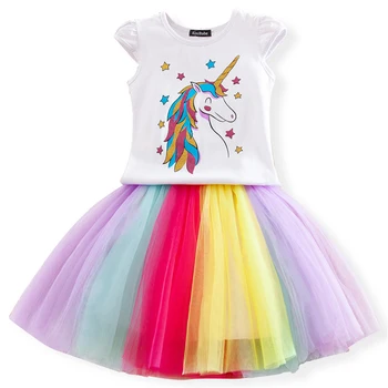 Fancy Baby Girl Jednorožec Šaty Princezná Dievčatá Narodeninovej Party Zdobiť Kostým Detský Tutu Šaty Oblečenie Detí Letné Oblečenie