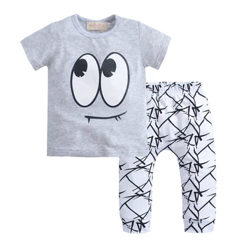 V lete roku 2019 Novorodenca Dieťa Boys Dievča Oblečenie Bavlna Vytlačené T-tričko + Nohavice Deti Oblečenie Sady 0-24 detské Oblečenie Set sa