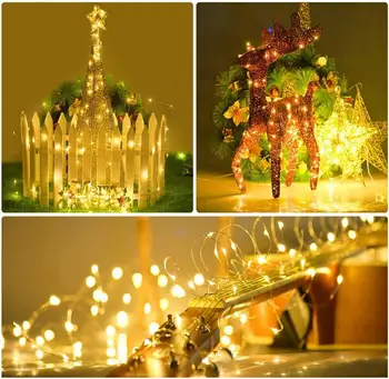 Vianočné Svadobné Party Dekorácie USB Batérie Powered Garland 3~10M LED Víla String Svetlá Domov Nový Rok Svetlá Dekor natal