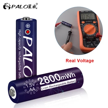 Nový 1,5 v AA nabíjateľné batérie 2800mwh li-ion lithium ion AA 2A batérie pre hračky fotoaparát blesk