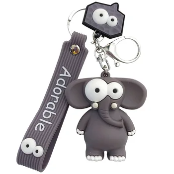 1PC Populárny Kreslený Slon a Dobytok Keychain Auto Krúžok na kľúče Prívesok Kľúča Držiteľa Trendy Roztomilý Zvierat Prívesok Pracky Spona Dary