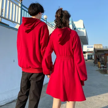 Pár mikina s kapucňou, college fashion kórejský štýl milovníkov ženy šaty patria autum zimné zodpovedajúce oblečenie oblečenie oblečenie nosiť