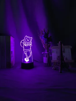 Dobrodružstvo Čas Finn Ľudskej Postavy Led Nočné Svetlo Pre Deti Spálňa Decor Farby Batérie Powered USB stolná Lampa Darček