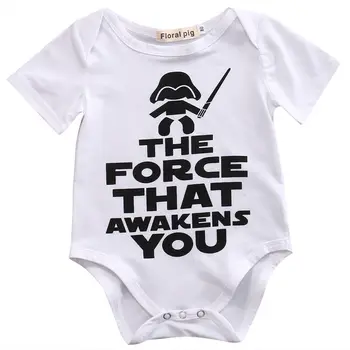 Doprava zadarmo Star Wars Dieťa chlapčeka Letné Tričko Bavlna Romper Kombinézu Oblečenie Sunsuit
