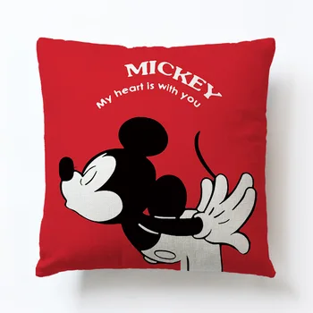 Disney Karikatúry biela Mickey Mouse Vankúš Hodiť obliečky na Vankúše Domov Beddroom Dva páry, Vankúše, posteľná bielizeň Nastaviť
