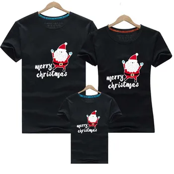 Rodina Zodpovedajúce Vianočné Oblečenie Rodiny Vzhľad Cartoon T-Shirt Matka, Dcéra, Otec, Syn, Mama a Mňa Nový Rok Oblečenie