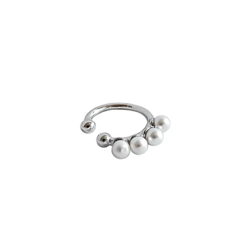 925 sterling silver simulované pearl klip na náušnice pre ženy earcuff, elegantné putá klip náušnice bez piercing šperkov