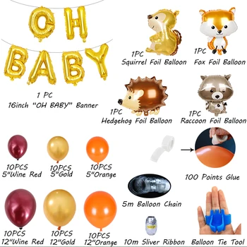 Lesné Tému Party Dekor Latexové Balóny Oblúk pre Oh, Baby, Baby Sprcha Dievča/Chlapec Jungle Zvieratá, Narodeniny, Party Dekorácie Deti