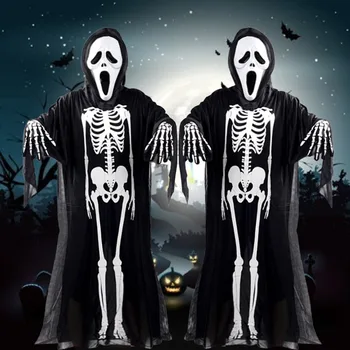 Nové Halloween Kostým Lebky Kostra Demon Ghost Cosplay Kostýmy S Strašidelné Masky Dospelých, Detský Karneval Maškaráda Šaty Šaty
