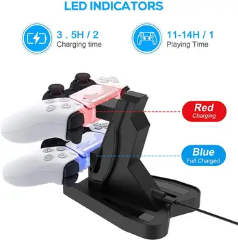 PS5 Radič Nabíjačku Dvojitý USB Rýchle Nabíjanie Dokovacou Stanicou Stojana a Indikátor LED Pre PS 5 Radiče