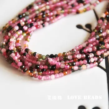 Prírodné multi color ružový turmalín 7.5 palcový/19 cm 3mm4mm5mm tvárou osiva korálky šperky čo DIY pre ženy