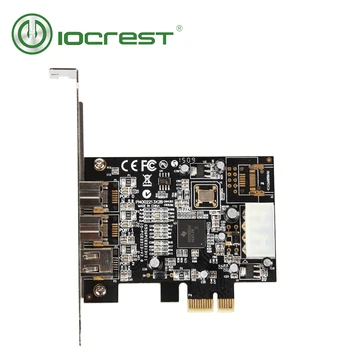IOCREST PCI Express 3 Port Firewire 1394B & 1394A PCIe 1.1 x1 Karta TI XIO2213B Chipset