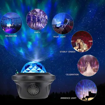 USB LED Hviezdne Nebo Nočné Svetlo Projektora Blueteeth Hlasové Ovládanie Hudobného Prehrávača Nočné Svetlo Romantický Galaxy Projektor Star Lampa