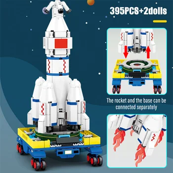 Mesto Diy Technické Letecký Rocket Launcher Stavebné Bloky, Stvoriteľa Vesmíru Astronaut Obrázok Tehly Vzdelávacie Hračky Pre Deti,