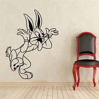 Bugs Bunny Stenu Odtlačkový Looney Tunes Cartoon Vinylové Nálepky Škôlky domov výzdoba Miestnosti, Deti samolepky na stenu #T221