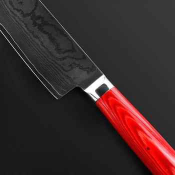 FINDKING nové damasku ocele farba drevená rukoväť damasku nôž 7 palcový kuchár nôž 67 vrstvy damasku ocele kuchynský nôž