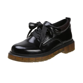 2020 Nové Jeseň Žien British Kožené Topánky Mokasíny Módne Čierne Oxford Topánky Pre Office Dámy