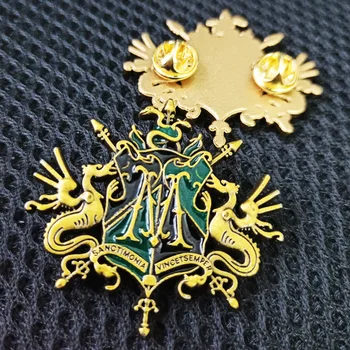 SPAO Výšivky HARRY Odznak Brošňa Lev Had Akadémie Znak Pin Akadémie Okolité Čarovná Palička Šperky