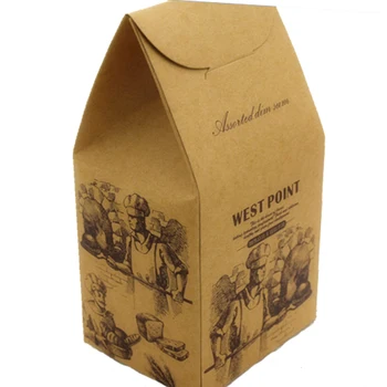 10pcs Vintage Nigrange Box Cake Nugát Box, Kartón Zásobník DIY Papierové Krabice Tortu Candy Strany Svadobný dar boxy