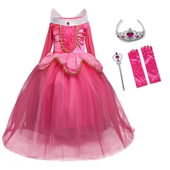 Fancy Dievča Princezná Zdobiť Strany Cosplay Kostým Dlhé Šaty Halloween Narodeninovej Party Deti Oblečenie 8 10 Rokov