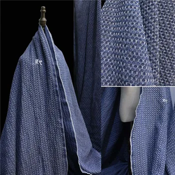 45 cm*160 cm/kus Honeycomb textúra troch-dimenzionální konkávne a konvexné denim jacket umývateľný žakárové tkaniny dizajnér
