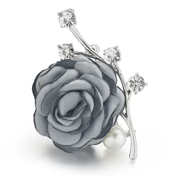 Dalaful Ruže Kvet Brošne Crystal Simulované Pearl pre Obleky Klope Šatku Ušľachtilý Textílie Brošňa Pin Pre Ženy, Svadobné Z078