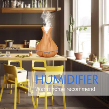 Aromaterapia humificador Olej Difúzor Ultrazvukové Hmly Maker Fogger s LED Lampou póry Dreva Vzduchu Aróma Zvlhčovač humificadores