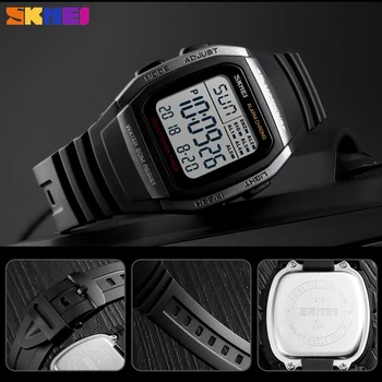 Značka SKMEI 1278 Fashion Square Digitálne Hodinky Kvalitného Plastu, Sport Chronograf Alarm Elektronické Muži Hodinky Reloj Hombre
