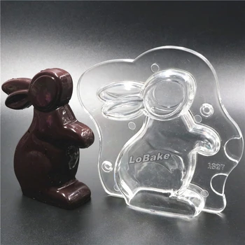 Nové modely tvorivého 3D bunny králik tvar PC polykarbonát čokoláda formy DIY candy fondant sugarcraft plesne pekáreň dodávky