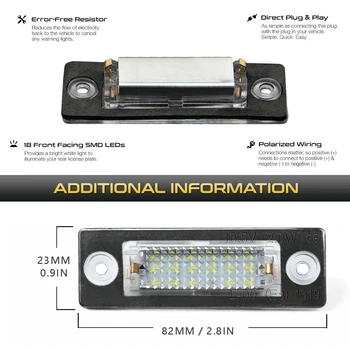 2ks LED Licenčné Číslo Doska Svetlo Svetlá Pre VW Transporter T5, T6 Passat B6 3C B5.5 Caddy Golf 3 4 Jetta 5 Syncro 5 Touran