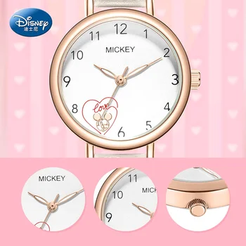 Disney Original Micky Minnie Mouse Bežné Ženy Náramkové Hodinky Dizajnér Dámy Svietiace Hodiny Jednoduché Šaty Gfit Montre Femme 11302