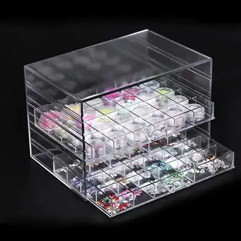 5 Vrstiev Nechtov Príslušenstvo Úložný Box Kozmetické Skladovanie Akryl Organizátor Šperky Transparentné Zobrazenie Rack Plastové Zásuvky Box
